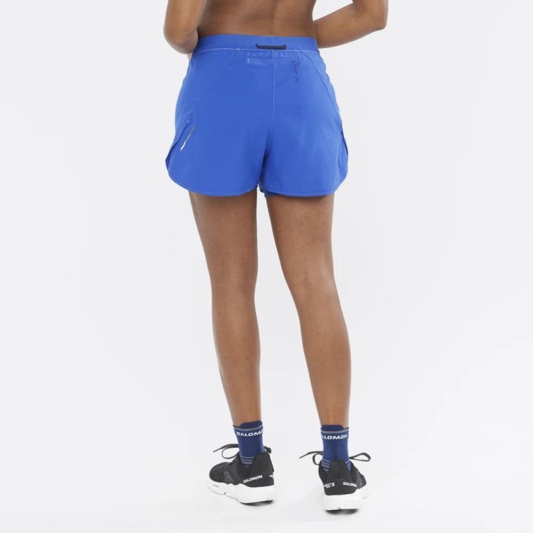 Salomon Cross 2in1 Women's Running Shorts Blue | CA 67B93